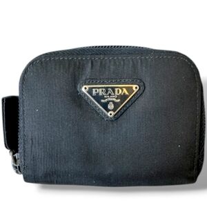 Prada Hard Plate Logo Nylon Card/Coin Holder